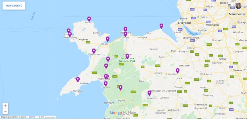 map of north wales tourist attractions