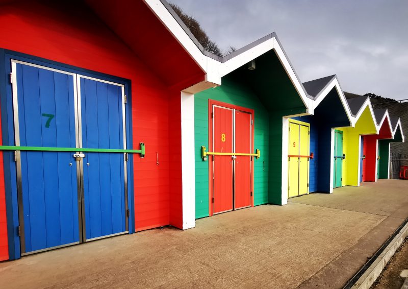 Beach huts on Barry Island in South Wales